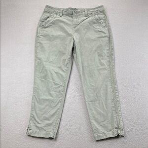 Eddie Bauer Olive Green Capri Cropped Chino Pants Stretch Women’s Size 12